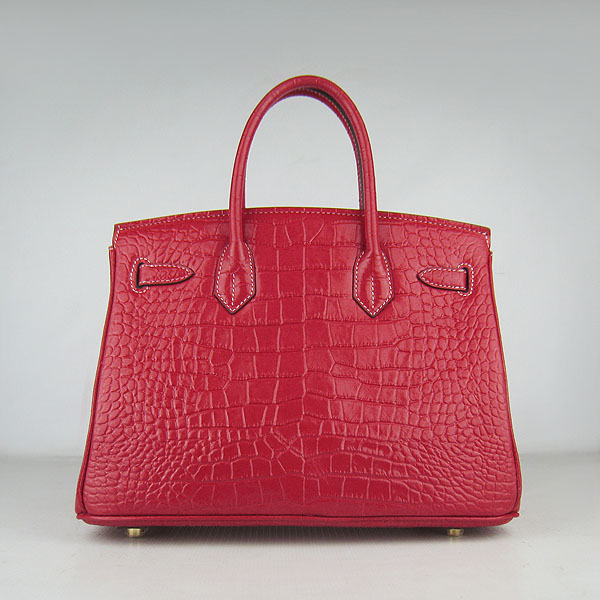 Replica Hermes Birkin 30cm Crocodile Veins Bag Red 6088 On Sale